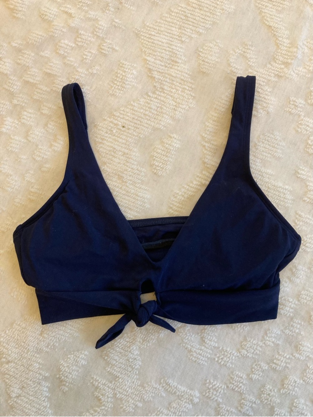 Robin Piccone Navy Swim Top with Knot Detail